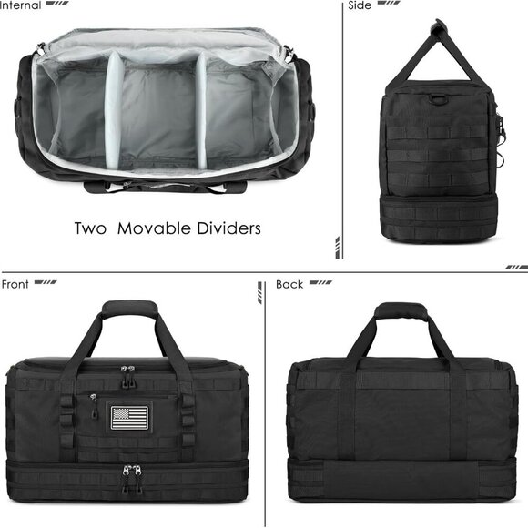 Travel Bag for Men Women, Gym Bag & Tactical Duffle Bags for Travel, Carry on wi - Picture 7 of 7